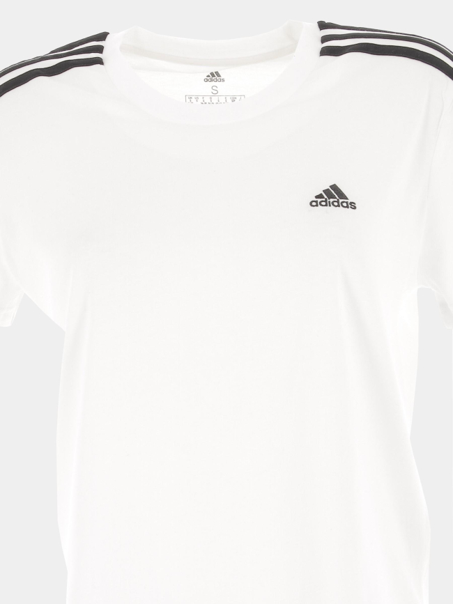 T-shirt sport crop blanc femme - Adidas