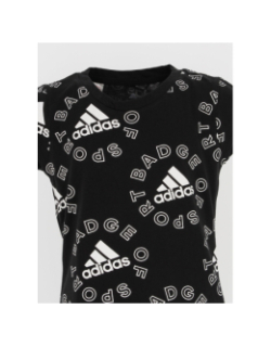 T-shirt de sport badge noir fille - Adidas