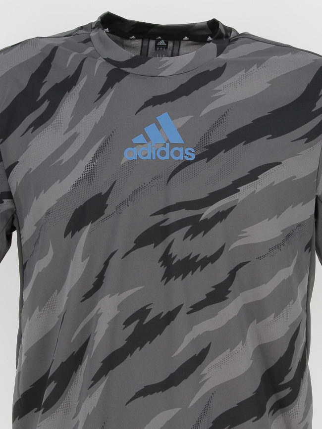 T-shirt de sport camouflage gris homme - Adidas