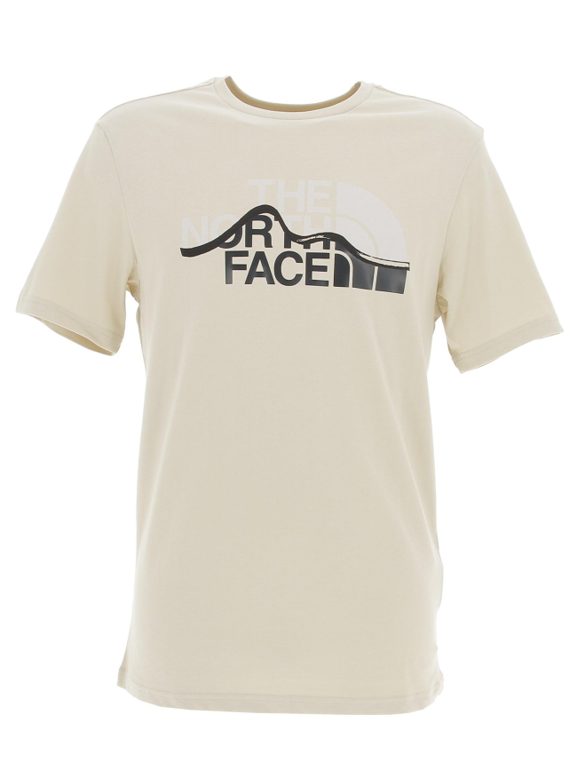 T-shirt ss mountain line jaune pâle homme - The North Face