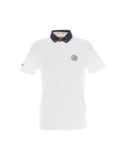 Polo maille piquée col bleu piezzi blanc homme - Oxbow