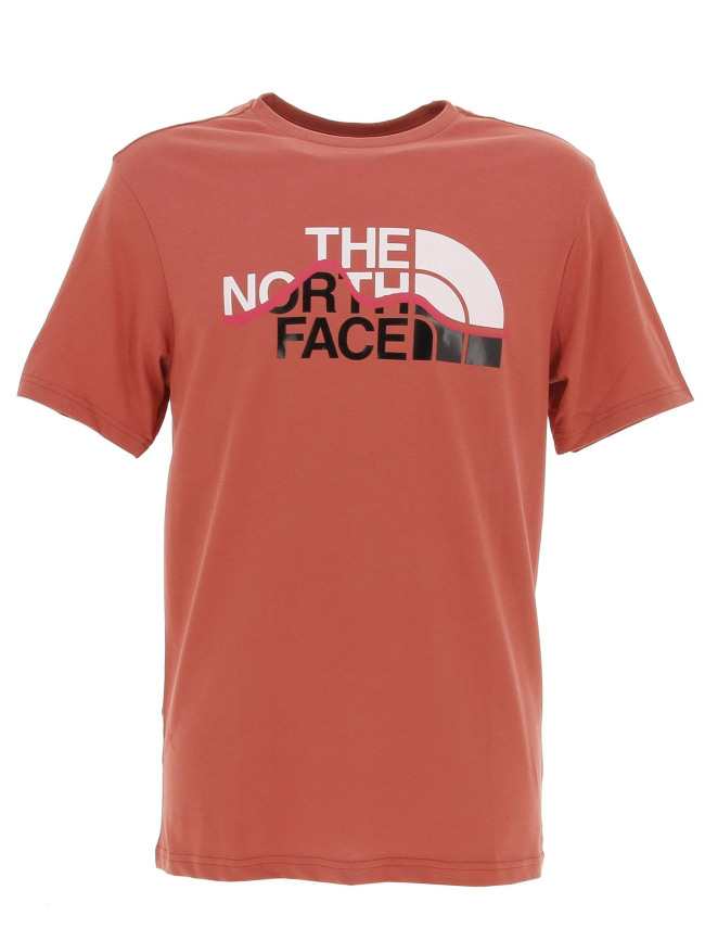 T-shirt ss mountain line rouge homme - The North Face