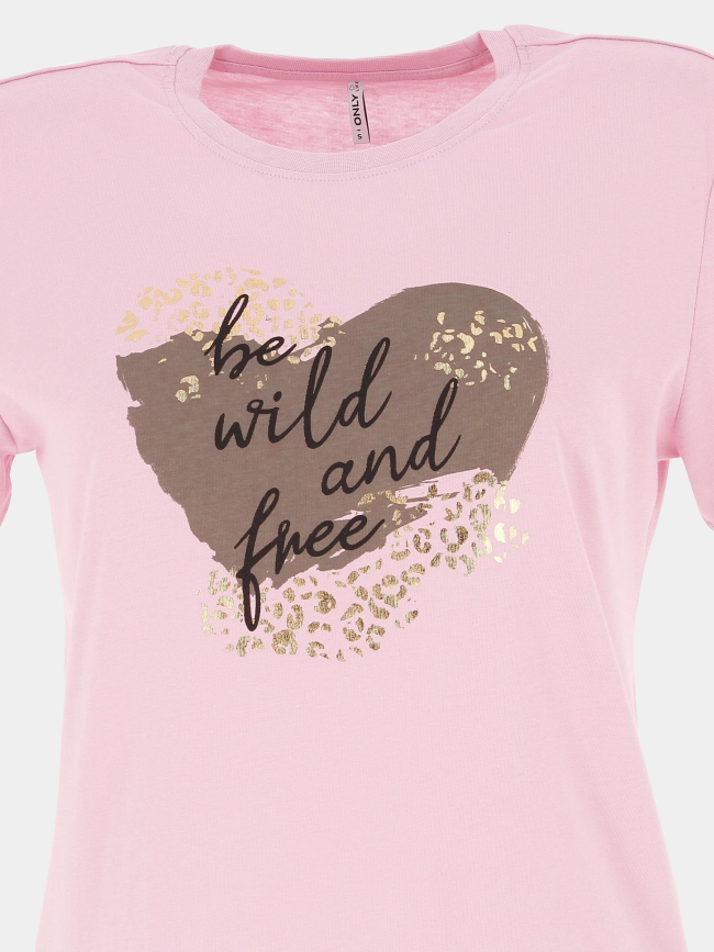 T-shirt be wild rose femme - Only