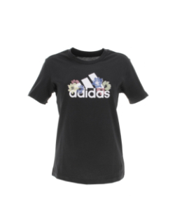 T-shirt floral noir femme - Adidas