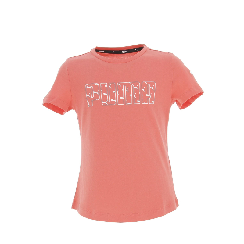 T-shirt multilogo rose fille - Puma