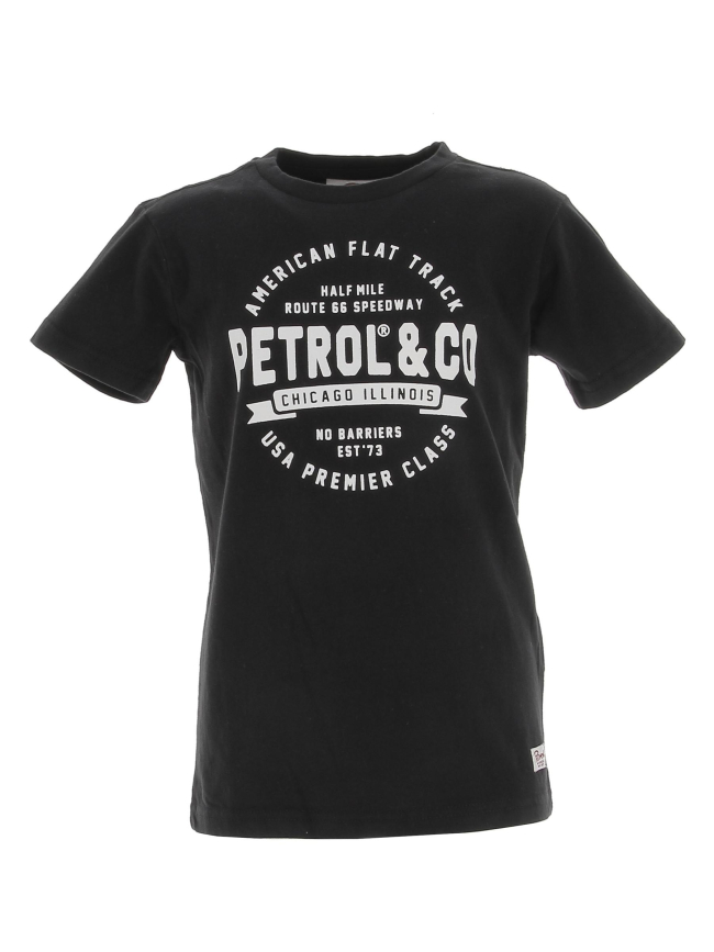 T-shirt round noir garçon - Petrol Industries