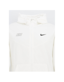 Sweat à capuche zippé repeat blanc homme - Nike
