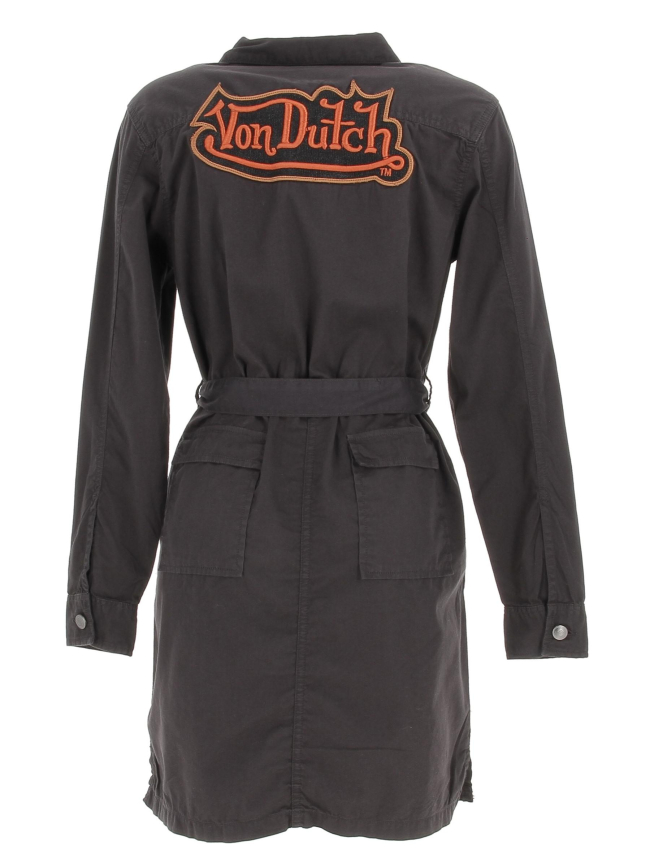 Robe à ceinture flap noir femme - Von Dutch