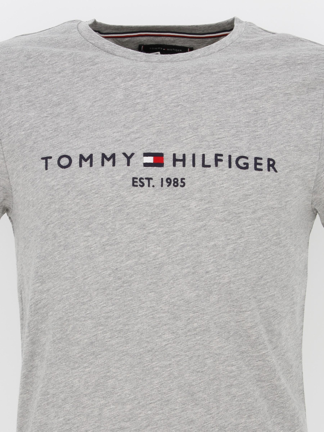 T-shirt core fitted logo gris homme - Tommy Hilfiger