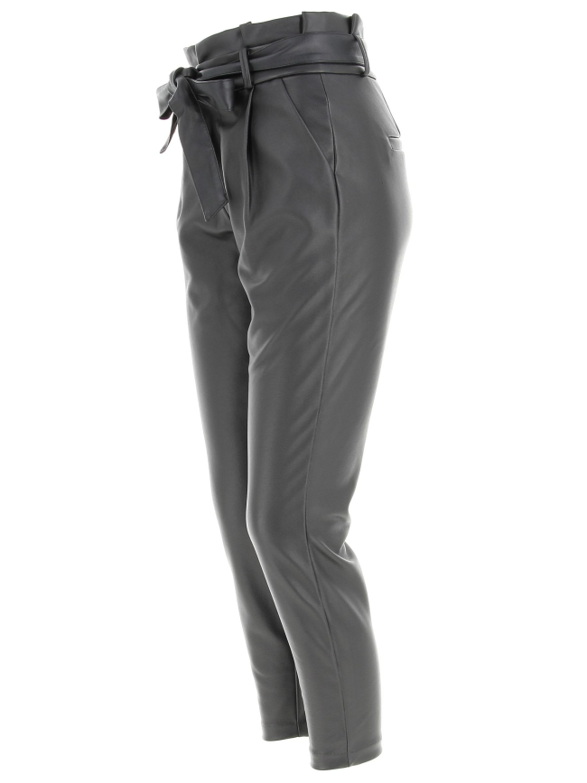 Pantalon slim paperbag noir femme - Vero Moda