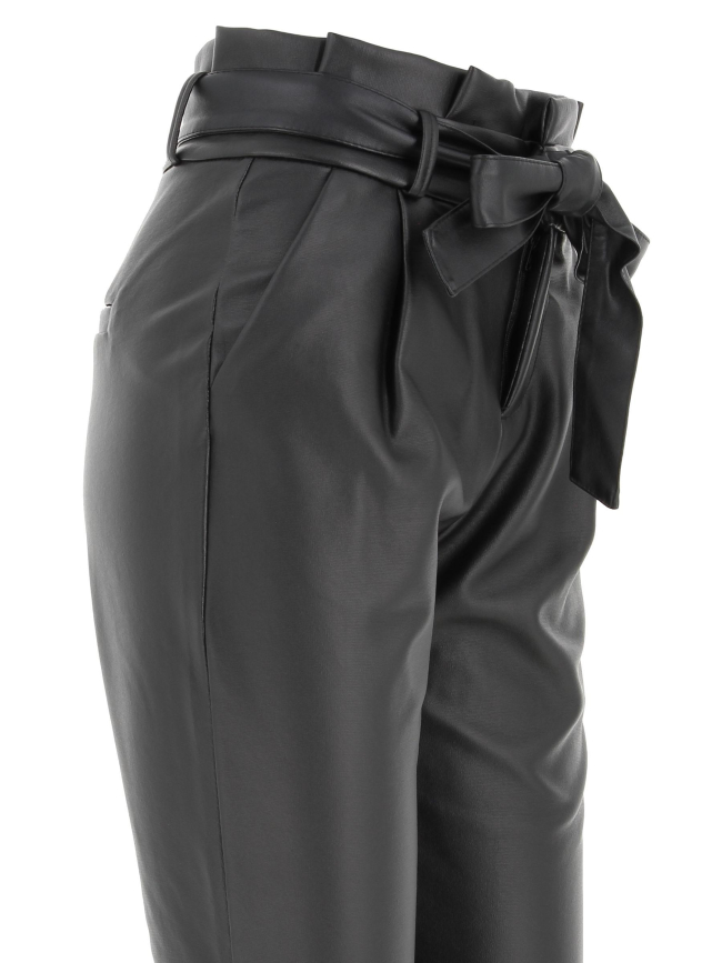 Pantalon slim paperbag noir femme - Vero Moda
