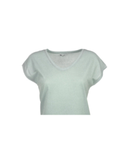 T-shirt top silvery paillettes gris femme - Only