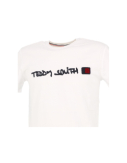 T-shirt clap logo blanc homme - Teddy Smith