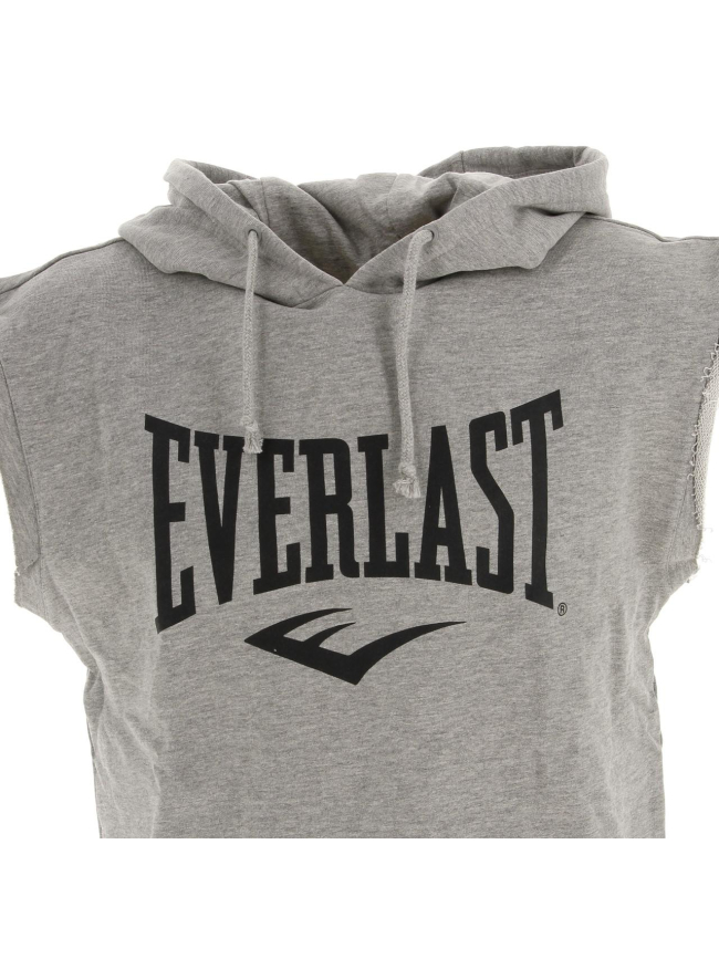 Sweat de boxe à capuche sans manche gris homme - Everlast