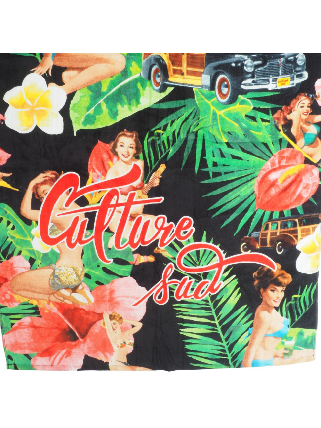 Serviette de plage à fleurs maryline multicolore - Culture Sud