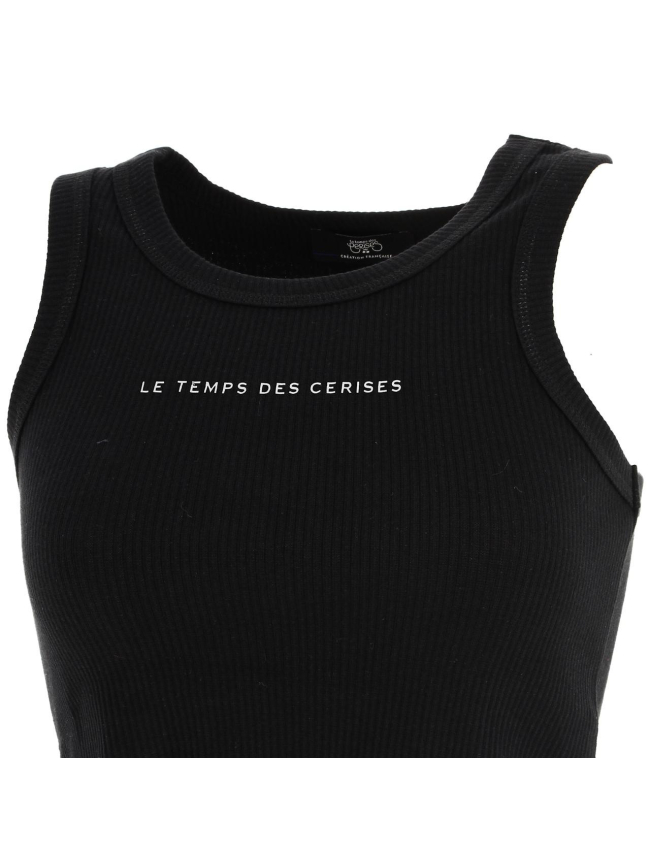 Débardeur crop top noir fille - Le Temps Des Cerises