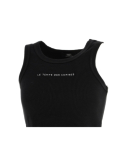 Débardeur crop top noir fille - Le Temps Des Cerises