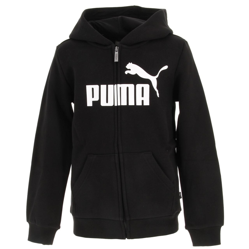 Sweat à capuche zippé logo noir enfant - Puma