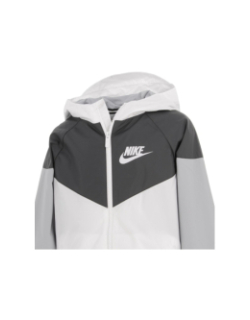 Veste de sport à capuche windrunner noir blanc garçon - Nike
