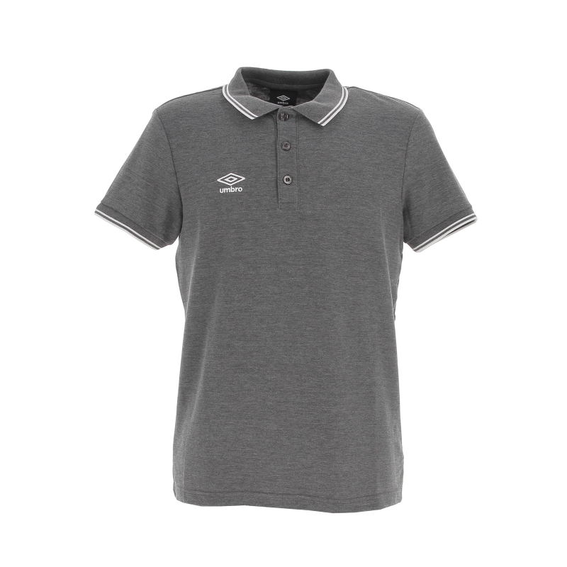 Polo basics piqué gris anthracite homme - Umbro
