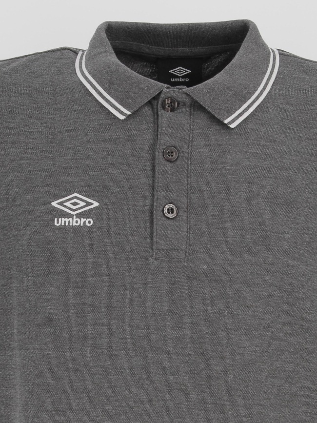 Polo basics piqué gris anthracite homme - Umbro