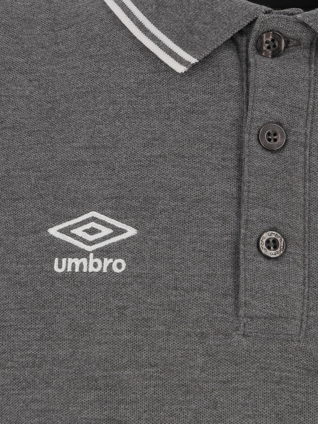 Polo basics piqué gris anthracite homme - Umbro