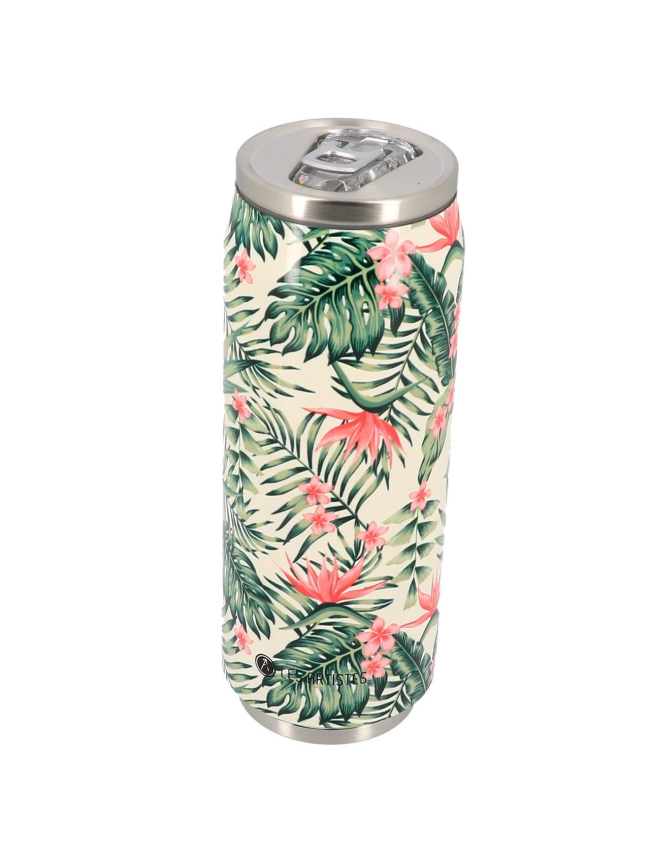 Gourde canette inox 500 ml palmier blanc - Les Artistes