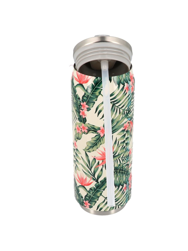 Gourde canette inox 500 ml palmier blanc - Les Artistes