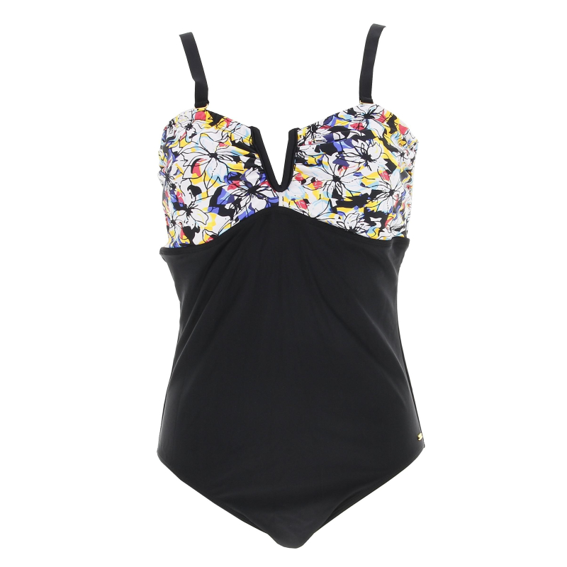 Maillot de bain 1 pièce folkflower noir femme - Treeker 9