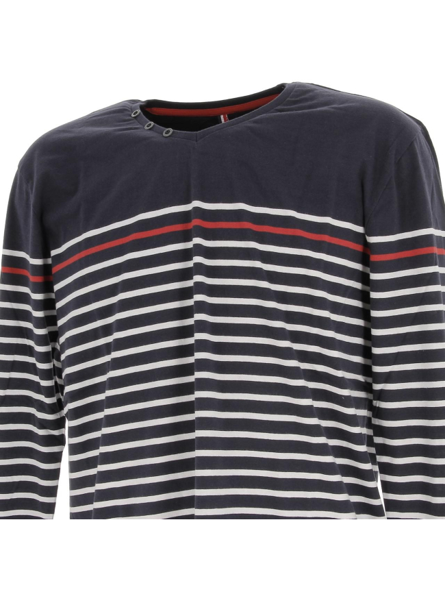 T-shirt manches longues marinière bleu homme - Rms 26