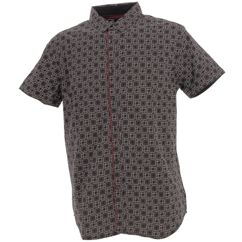 Chemise manches courtes rm 4642 imprimé noir - RMS26