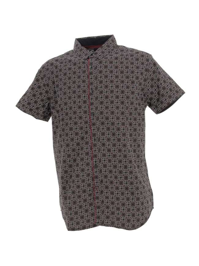 Chemise manches courtes rm 4642 imprimé noir - RMS26