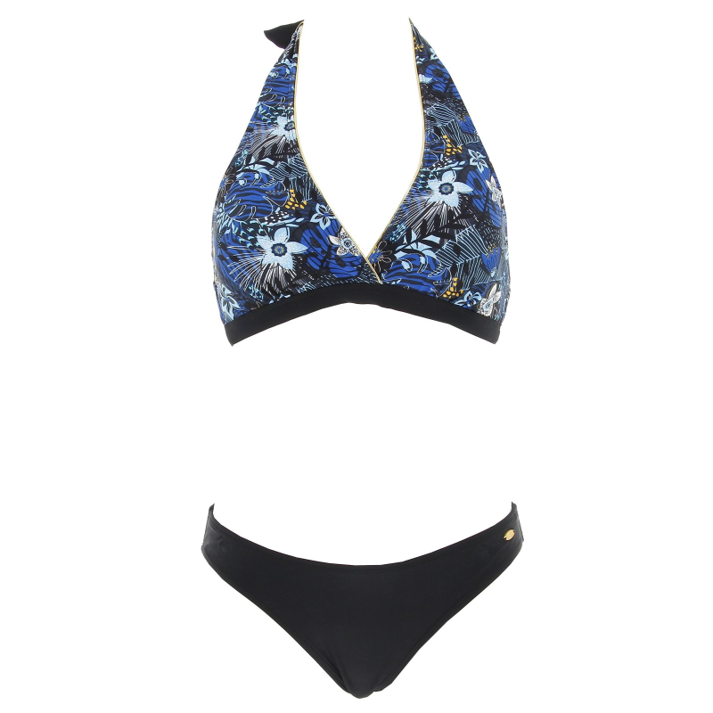 Maillot de bain 2 pièces melania bleu/noir femme - Lemon bay