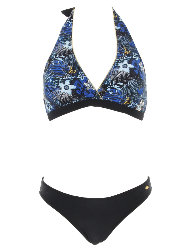 Maillot de bain 2 pièces melania bleu/noir femme - Lemon bay