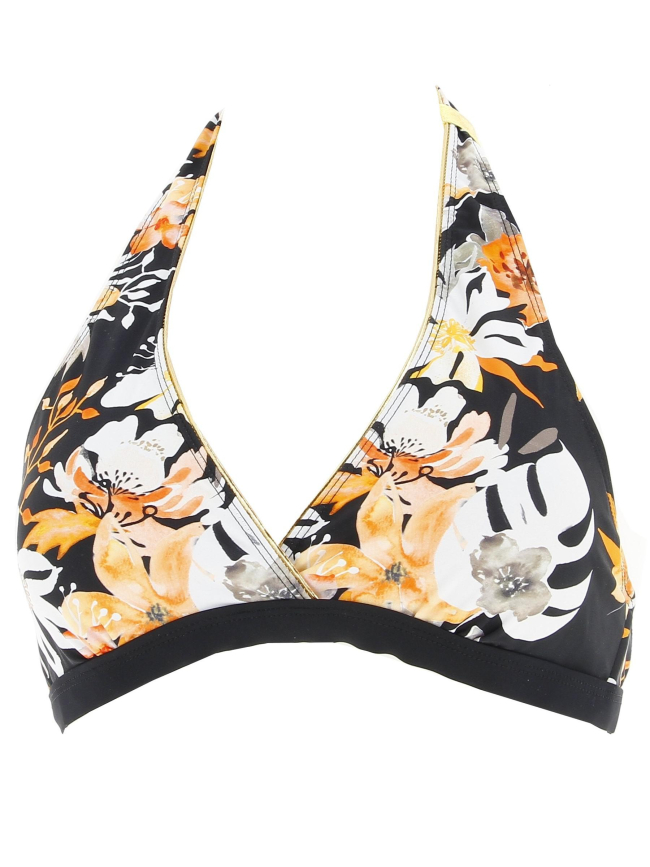 Maillot de bain 2 pièces olivia noir/orange femme- Lemon Bay