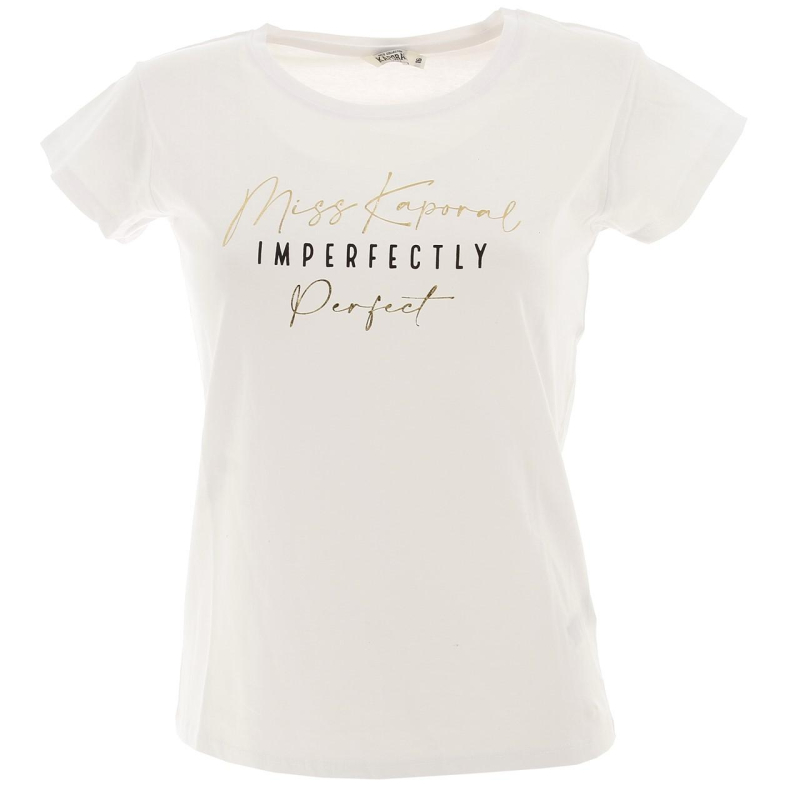 T-shirt love perfect blanc fille - Kaporal