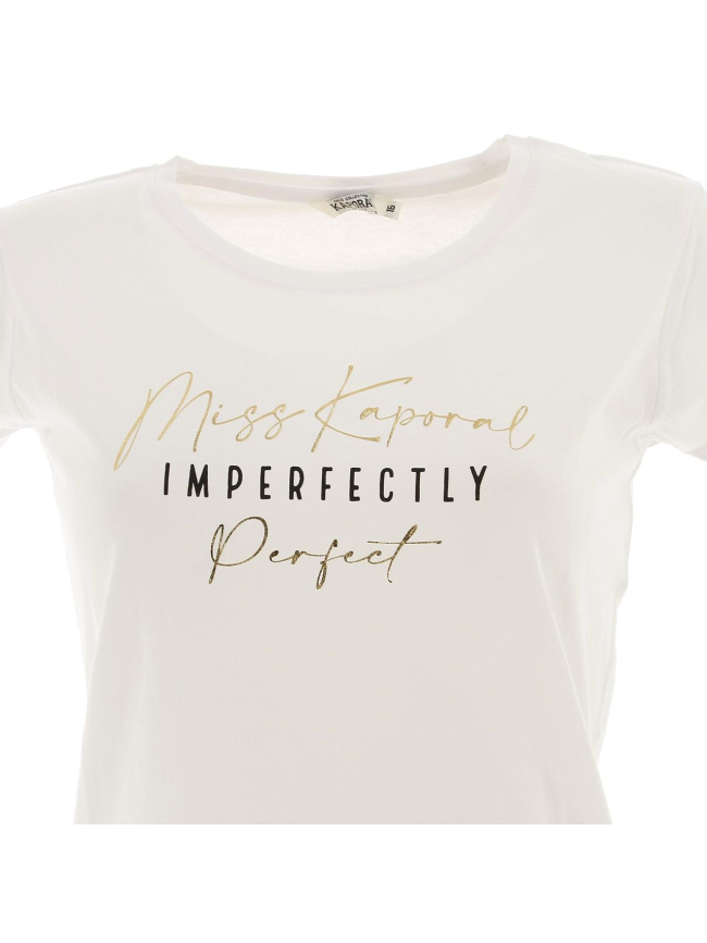 T-shirt love perfect blanc fille - Kaporal