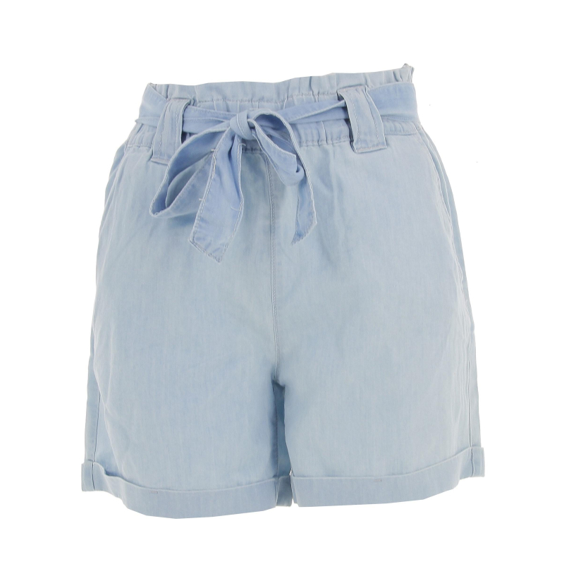 Short ceinture bea denim bleu femme - Only