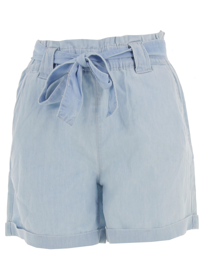 Short ceinture bea denim bleu femme - Only