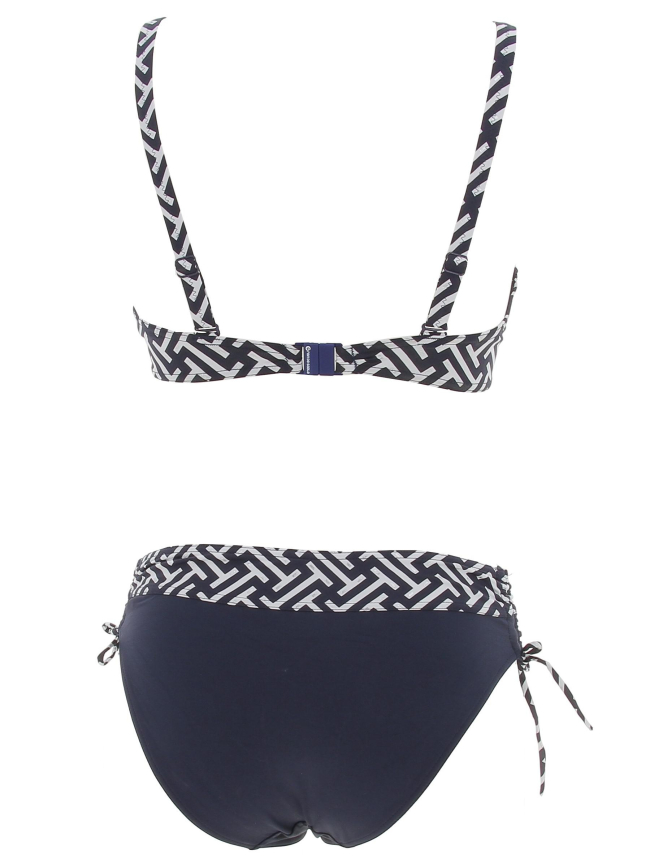 Maillot de bain 2 pièces zig zag bleu femme - Grain De Sable