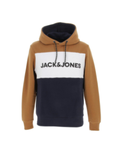 Sweat à capuche blocking marron homme - Jack & Jones