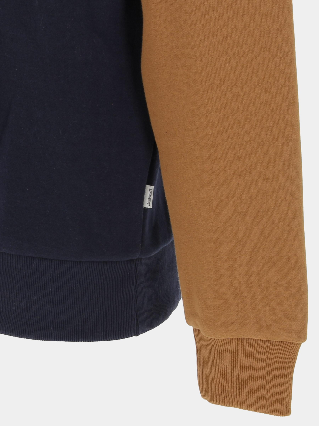 Sweat à capuche blocking marron homme - Jack & Jones