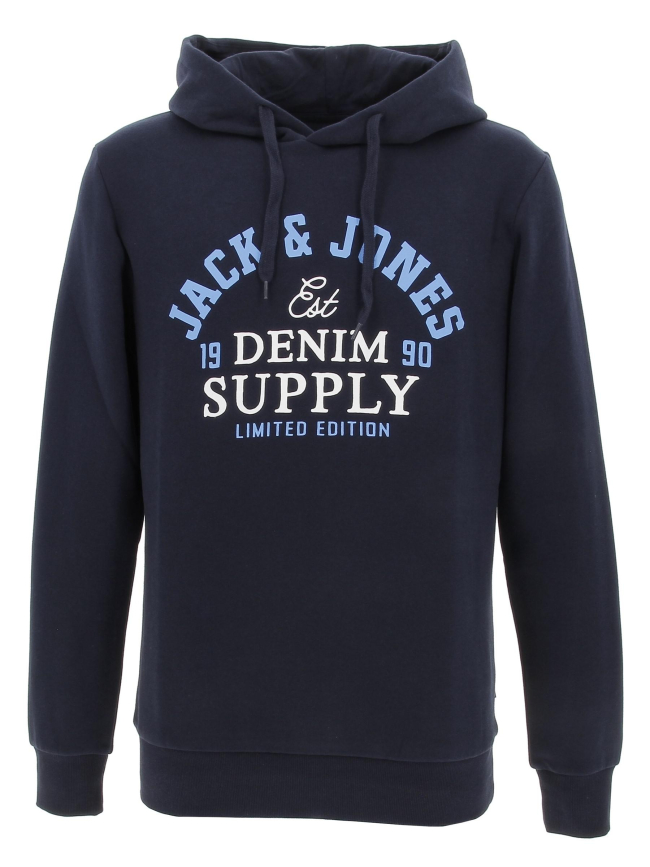 Sweat à capuche logo bleu marine homme - Jack & Jones