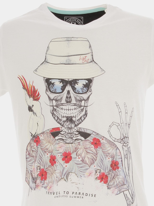 T-shirt modesto skull blanc homme - La Maison Blaggio
