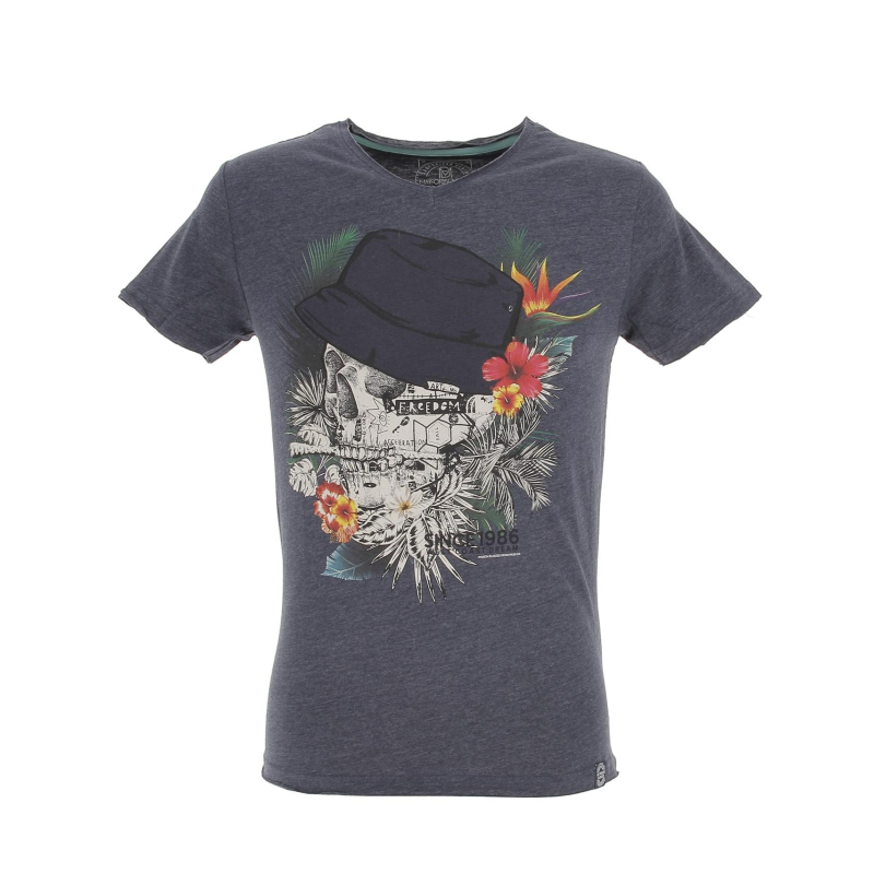 T-shirt mebano skull bleu marine homme - La Maison Blaggio
