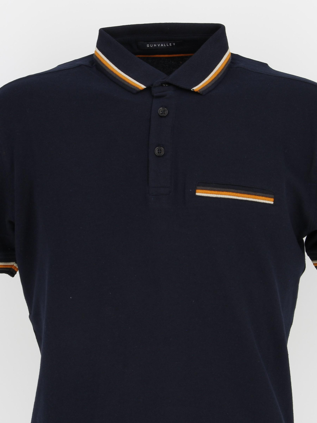Polo bengal bleu marine homme - Sun Valley
