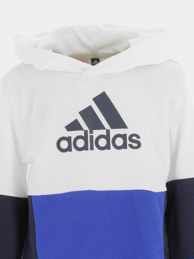 Sweat à capuche u cb bleu/blanc garçon - Adidas