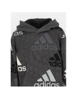 Sweat à capuche logo gris garçon - Adidas