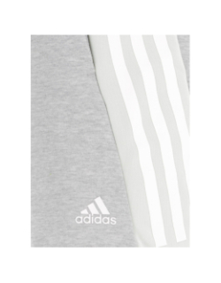Short de sport 3 bandes gris homme - Adidas