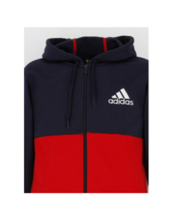 Sweat zippé à capuche cb bleu/rouge homme - Adidas